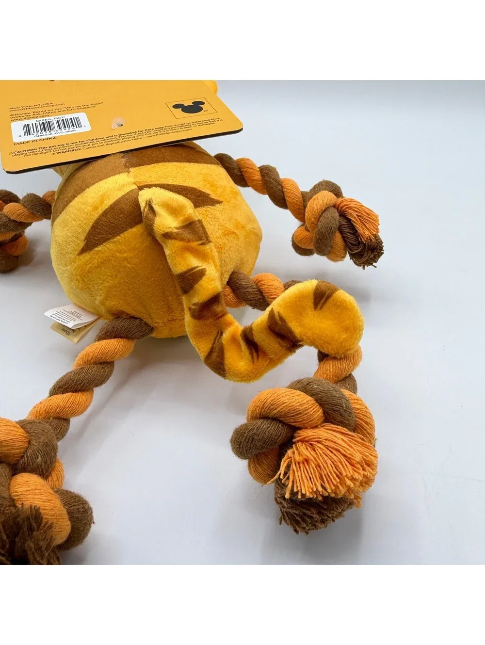 Disney Winnie the Pooh Tigger Rope and Plush Squeaker Dog Toy Disney 100 NEW